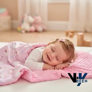 WHYBEEN Bedcover Selimut Bayi Minky Dot Premium Tebal Dan Halus Dengan Desain Lucu Dan Nyaman