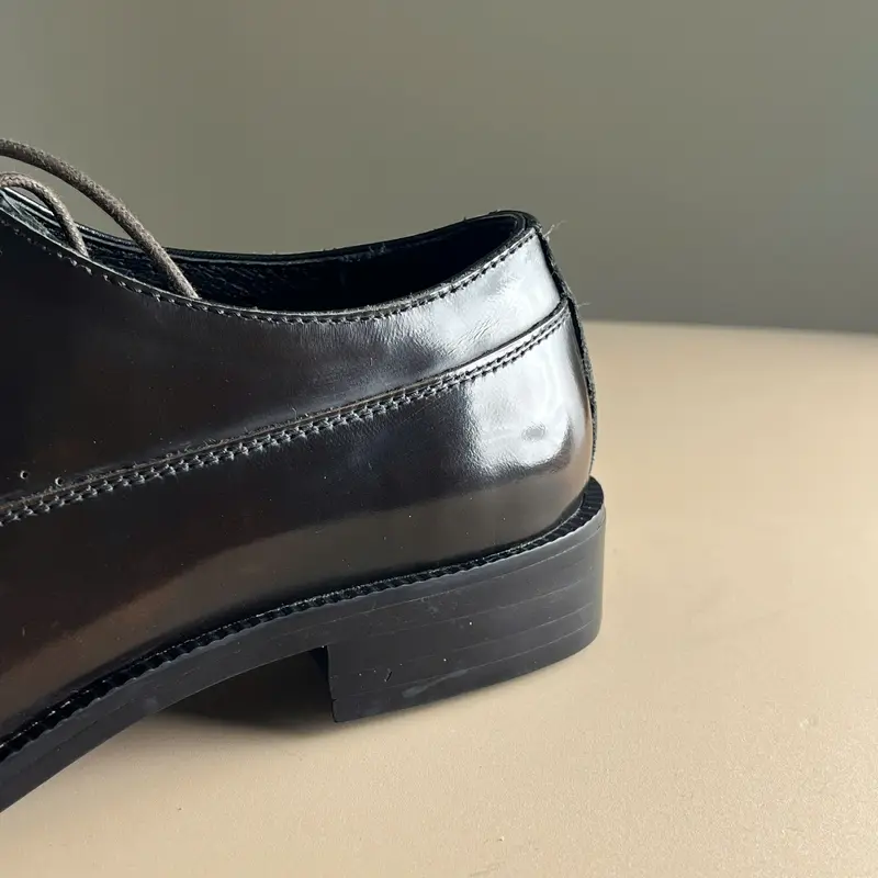 Giày Oxford Captoe Nam Màu Nâu Patina, Brogue Oxford Brown Hiệu Dustino cổ điển 7
