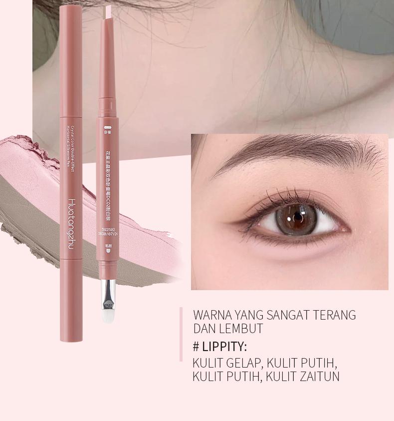 Penyorot bawah mata 2-in-1, tahan air dan tahan keringat, dua ujung, menggabungkan penyorotan dan pencerahan dalam satu.