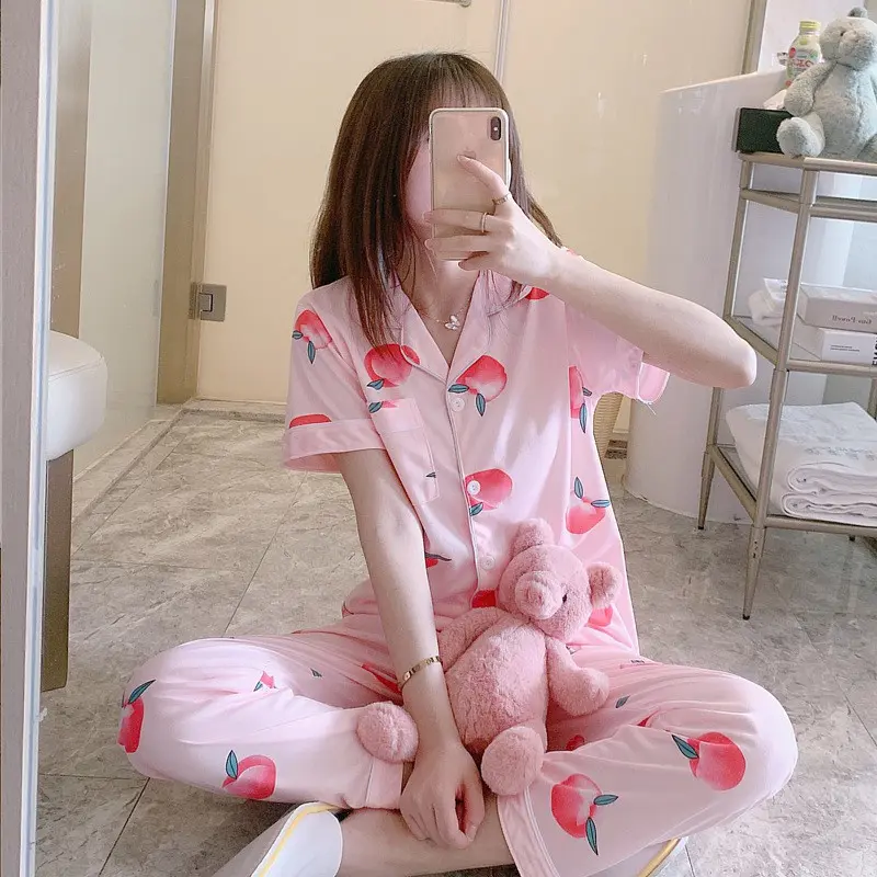 EMILY PIYAMA Baju Tidur Set Piyama Motif Buah Fit Lengan Pendek Celana Panjang Premium Pakaian Tidur Wanita Dewasa 5