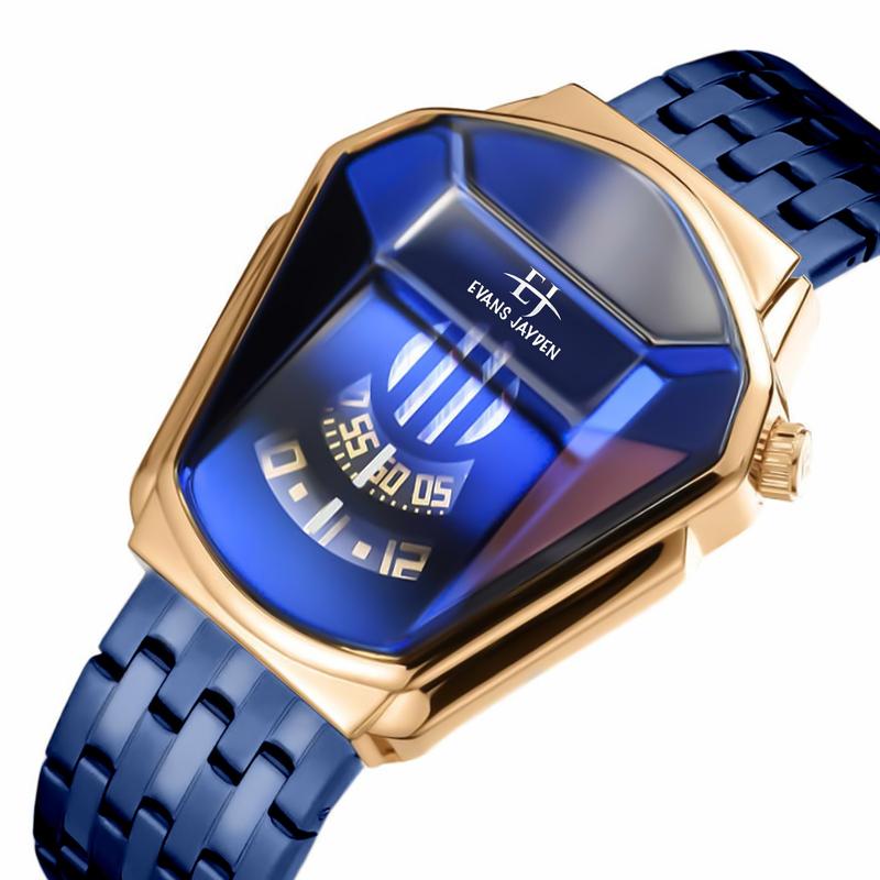 DISKON  Evans Jayden Jam Tangan Pria 9953-1 Rantai Stainless Steel Analog Sapphire Glass Water Resistant 5ATM Watches Kaca 6