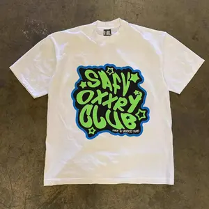 KAOS American retro Style T-shirt Oversize Letter print| Kaos Wanita Putih | Metallica Kaos pria dan wanita Combed Cowok