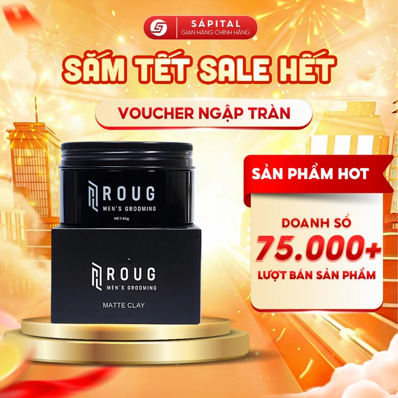   VERSION 4  Sáp vuốt tóc ROUG Matte Clay  Roug Đen  - Giữ nếp lên tới 14H Tạo kiểu linh hoạt Không bết dính 