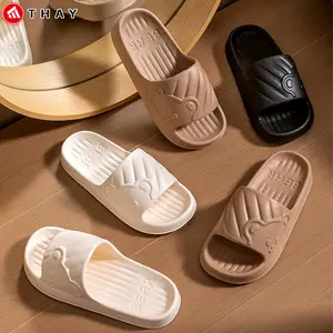 THAY Sandal Rumah 2025 Flatshoes Wanita Karet EVA Lembut Anti Selip Nyaman Ringan Sandal Kamar Mandi Rumah Slip-On
