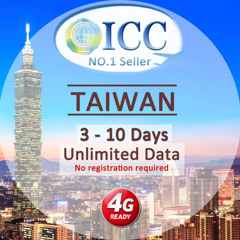 ICC SIM Card- Taiwan 3-10 Days Unlimited Data SIM Card (No registration required)