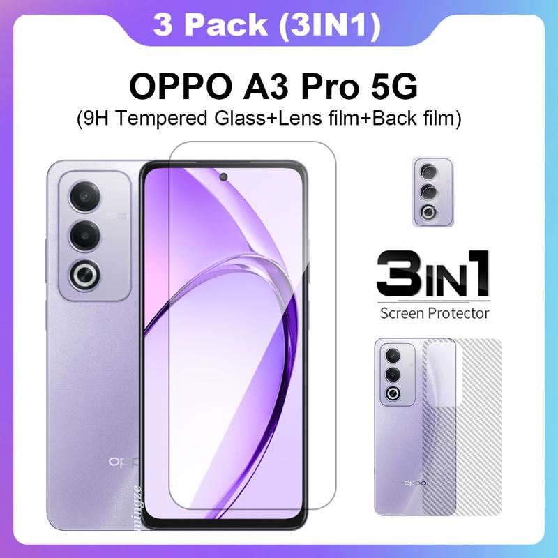 Product Introduction of 3in1 For OPPO A3 Pro 5G Anti-Spy Privacy Tempered Glass OPPO A3x Screen Protector Film+lens film+back film 29