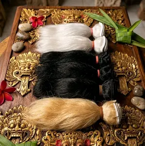 Rambut barong ECER permeter Rambut Palsu Warna Hitam Putih & Coklat - Aksesori Rambut untuk Penampilan Lebih Menarik