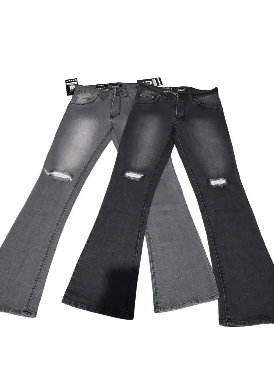Celana Jeans Pria Panjang  Sobek Ripped Streetch - Celana Denim  Pria Boot Cuut Jeans Pria Semi  Slim Fit Stretch  Hitam Bandung Skinny Lembut Nyaman cutbray cowok
