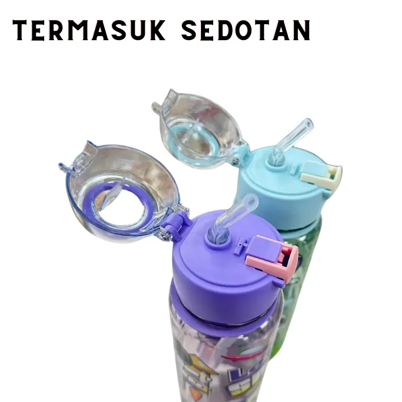 Momwell Botol Minum Anak 700ML BPA Free Anti Bocor Sport Bottle Kids Botol Air Motif Astronot SC01 tumbler  kopi botol tumbler tahan panas dingin  import 3