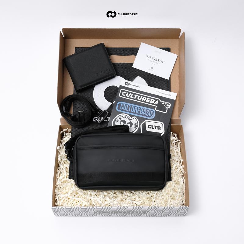 Culture Basic | All Waistbag/Clutchbag Bundling Include Soft Box ( Waistbag/Clutchbag + Dompet + Soft Box ) Tas Selempang Pinggang Pria | Handbag Waterproof 7