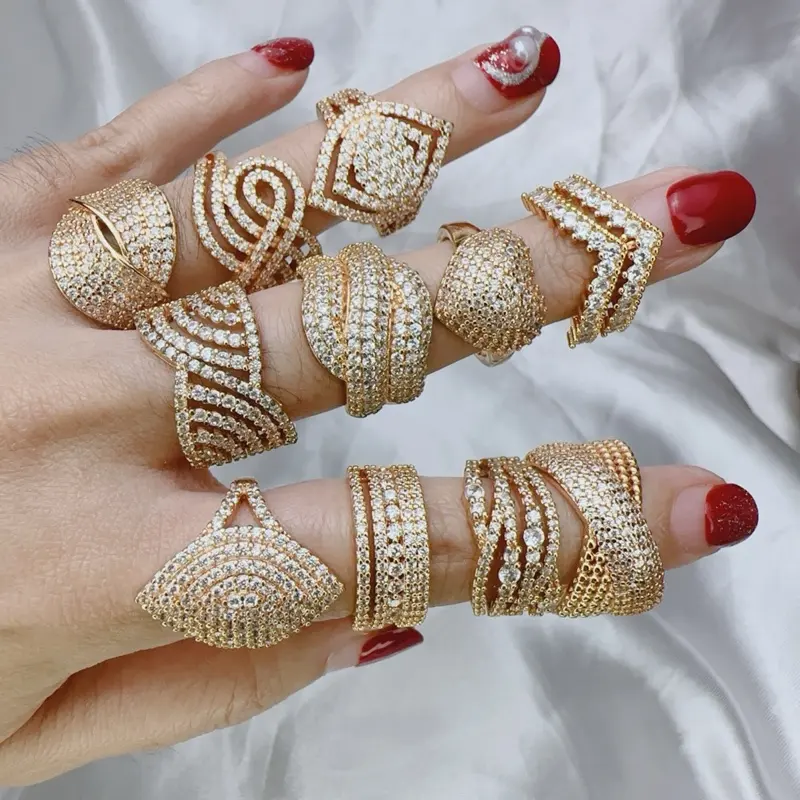 E04 {CO 2 Produk Apapun Free 1} C05 Perhiasan Lapis Emas Cincin permata Perhiasan Perempuan xuping jewellery pehiasan anti karat 0