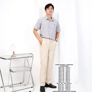 Celana Formal Pria Slim-fit Original Kain Semi Wol Stretch