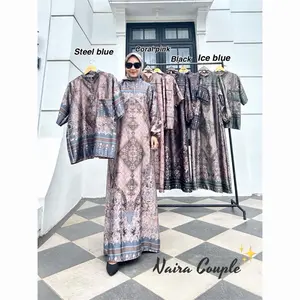 Couple Premium Syafa Arsyii Material Silk Dress & Koko LD 110 cm untuk Pasangan Sarimbit Muslim Baju