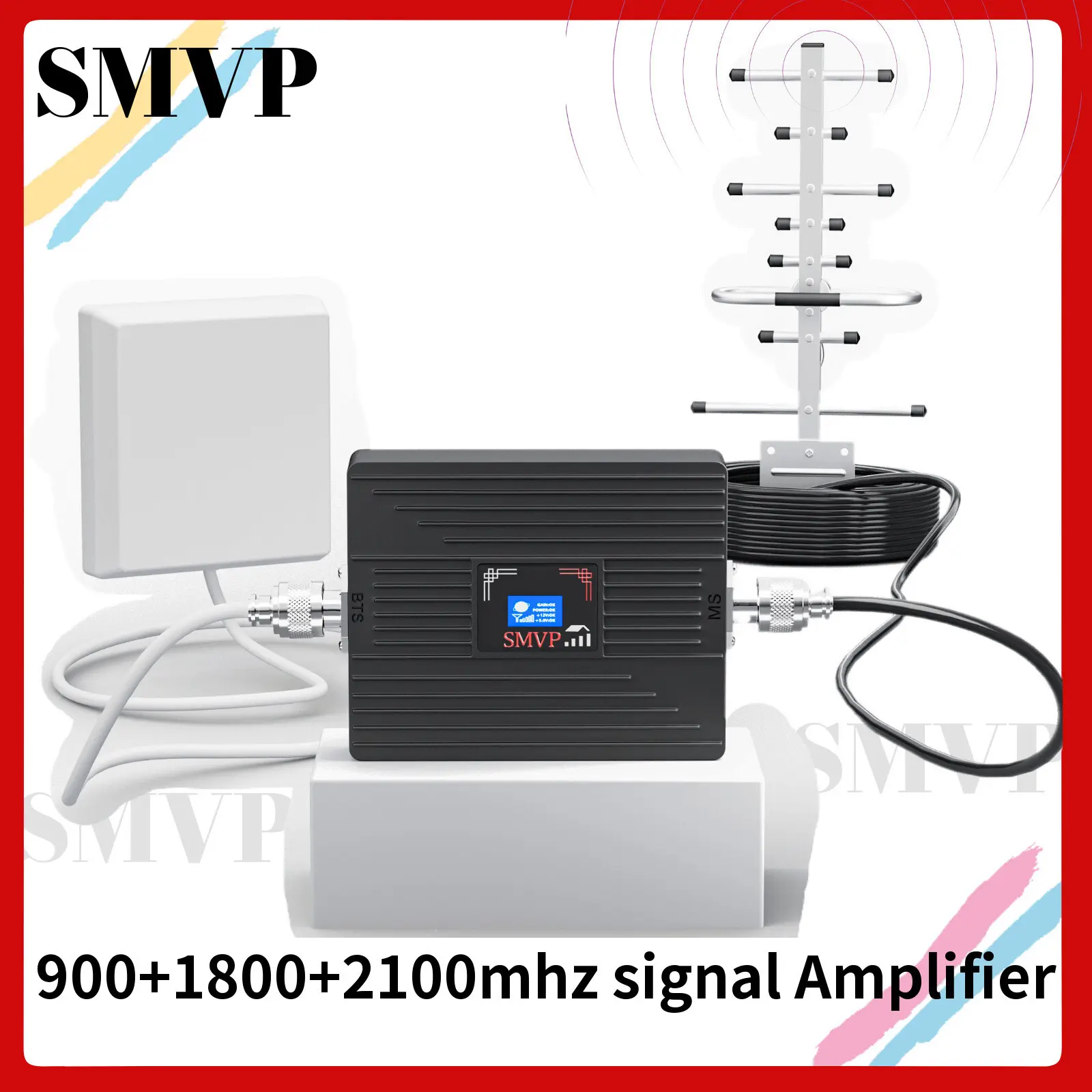 SMVP 4G Signal Booster 1800 2100 2600 MHZ Repeater Cellular Amplifier Mobile network GSM Cell Phone signal Repeater Kit 4G LTE