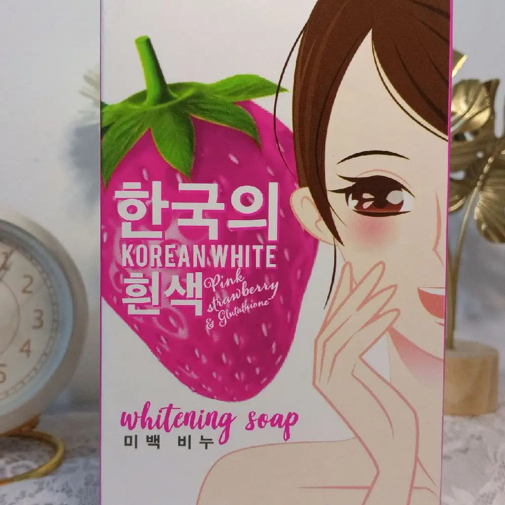 korean white pink strawberry and glutathione Korean White Pink Strawberry & Glutathione Whitening Soap