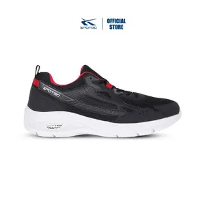 Spotec Running Harvey Sepatu Lari Pria Wanita - Hitam Merah (Berkualitas)