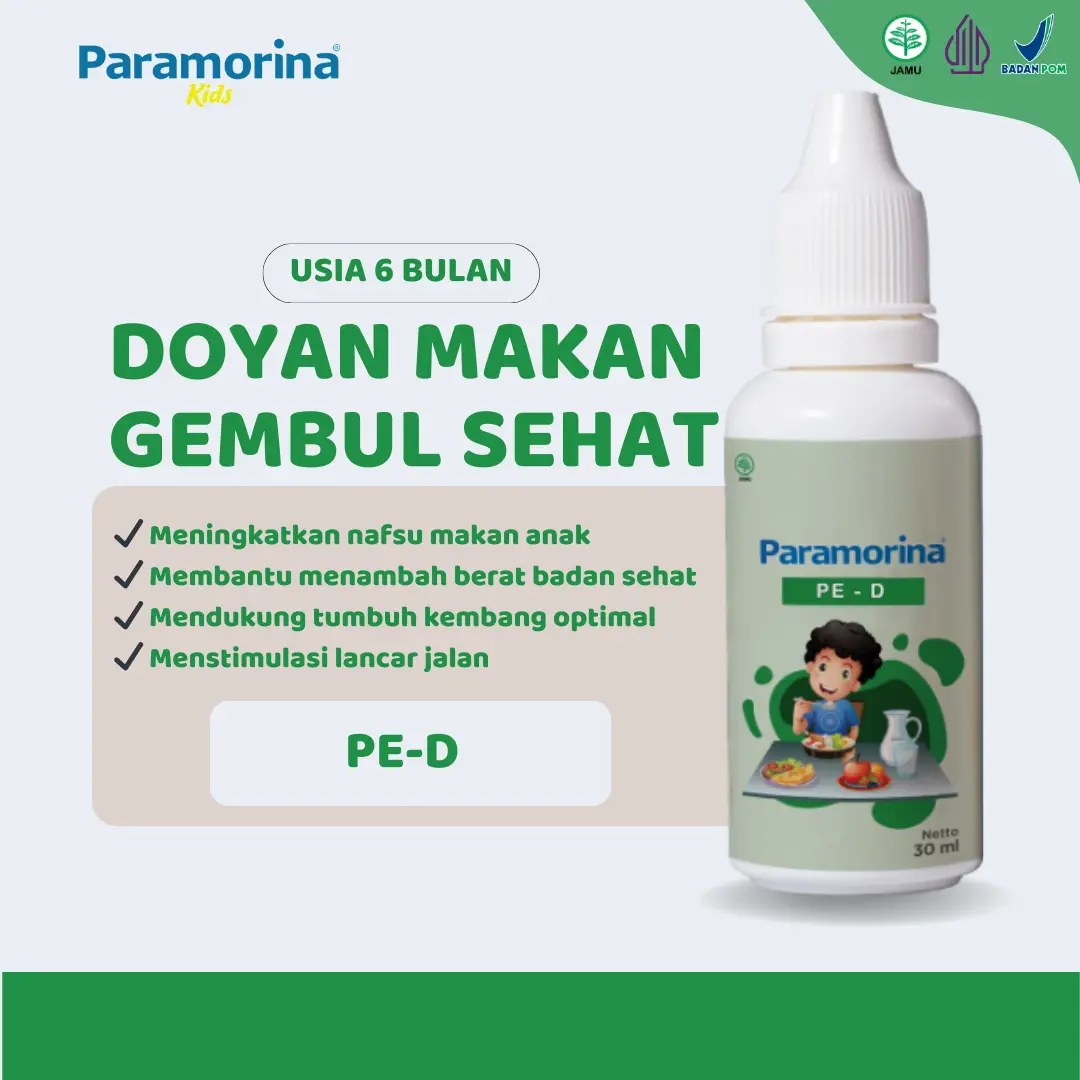 Paramorina PE-D 30 ml – Membantu meningkatkan nafsu makan –  Vitamin Anak BB Gemuk Pelancar Bayi