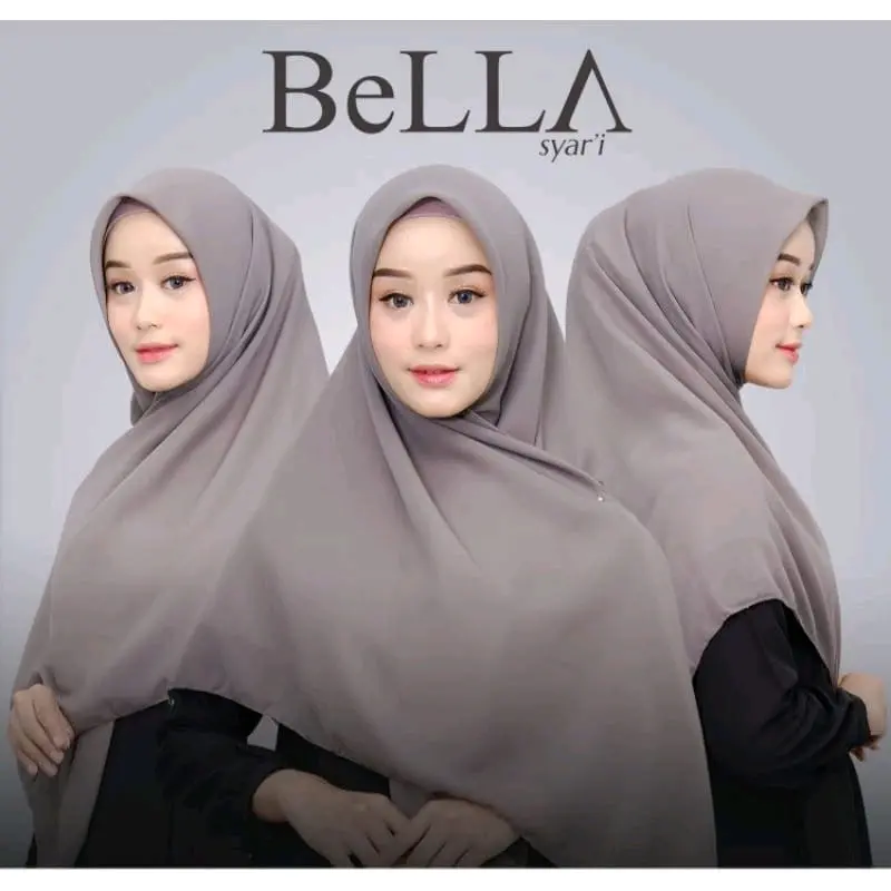 Hijab Segi Empat Bella Square Syar'i Jumbo 130x130cm - Bahan Polycotton Premium Grade A/Doble Haycont - Cantik, Lembut Kerudung Syari 8
