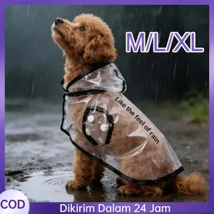 Jas Ujan Kucing Transparan Jas Hujan Anabul Gaya Berkerudung Jas Hujan Anjing Kecil