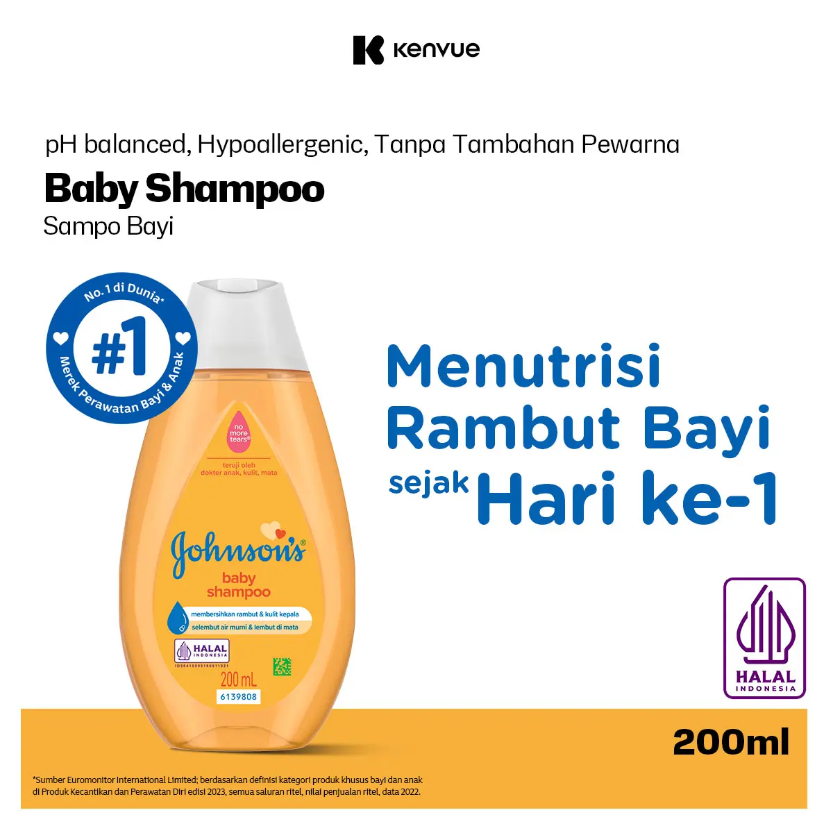 JOHNSON'S Gold Baby Shampoo - Shampo Bayi 200ml