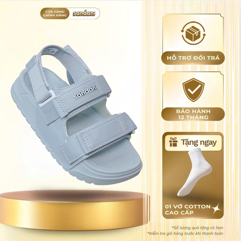 [MÀU MỚI] Dép Sandal Nữ SANDANI Màu Xi Măng S1 – Quai Hậu Siêu Êm, Dễ Phối Đồ, Phù Hợp Đi Học