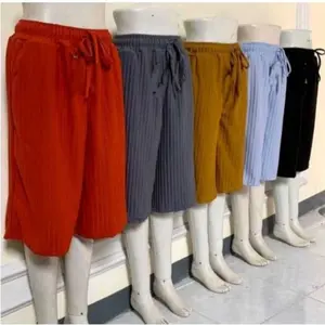 Promo 98rb Dapat 5pcs Celana Pendek Wanita Kulot 7/8 Melar bahan knit hornet JUMBO