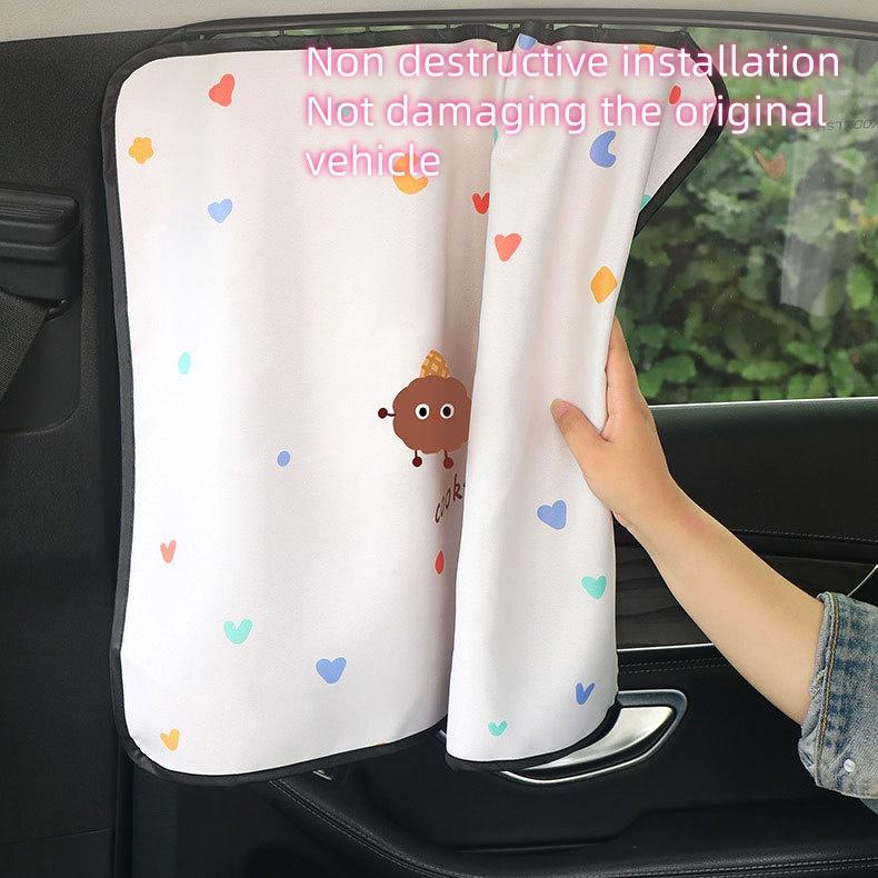 Car curtains, car interior blackout curtains, track type magnetic sunshade curtains 2