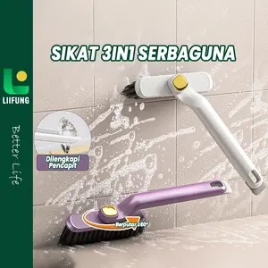 Liifung - Sikat Toilet 3in1 Pembersih Wastafel Dapur Kamar Mandi Dapur Jendela Toilet Serbaguna Bisa Berputar 360 Derajat Lantai