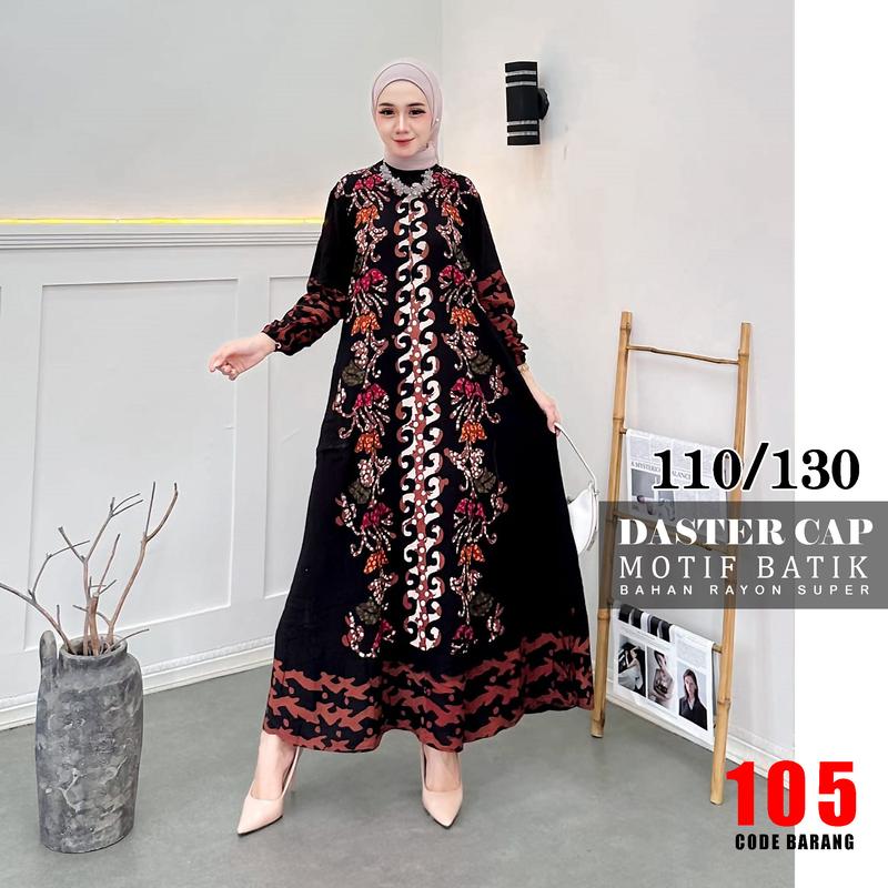 Daster Batik model gamis, midi, lengan pendek 9