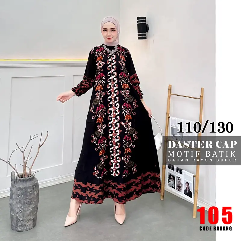 Daster Batik model gamis, midi, lengan pendek 8