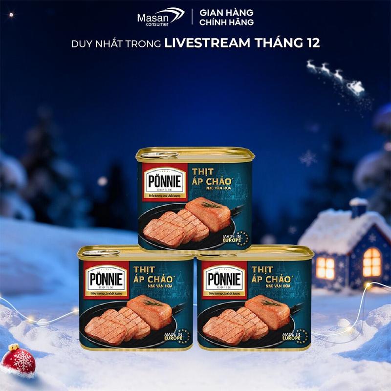 Combo 3 Thịt Áp Chảo Ponnie hộp 340g
