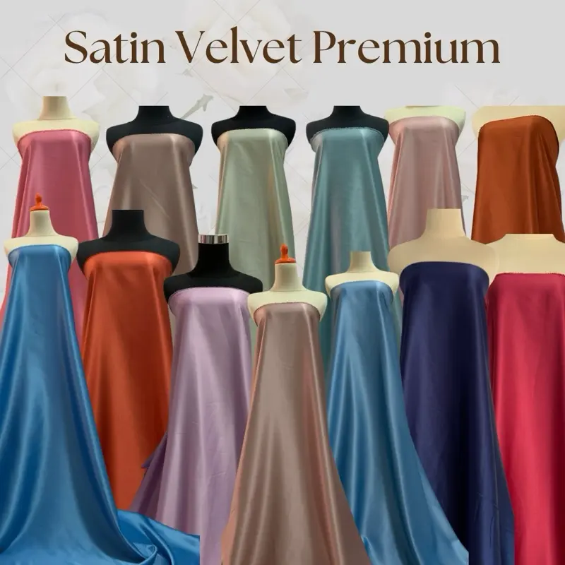 Bahan Kain Satin Velvet Premium Silk Harga Setengah Meter