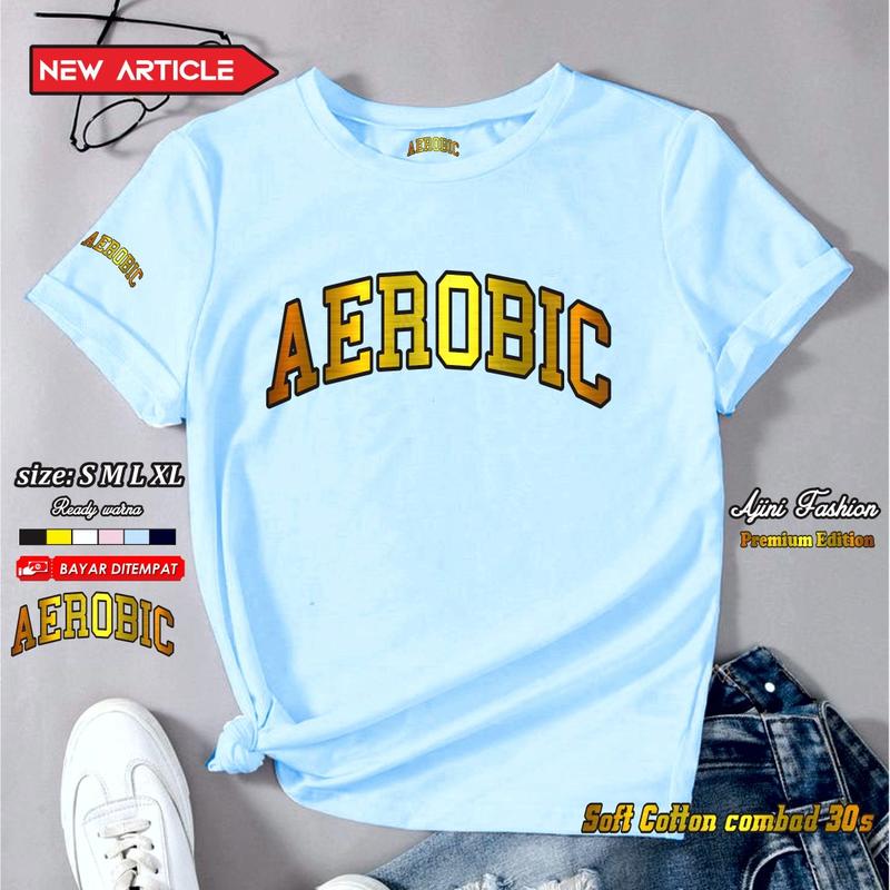 Product Introduction of kaos aerobik baju atasan olahraga wanita terbaru kaos olahraga wanita kaos senam zumba atasan olah raga kaos aerobic katun combad 30s gold series Sport 4