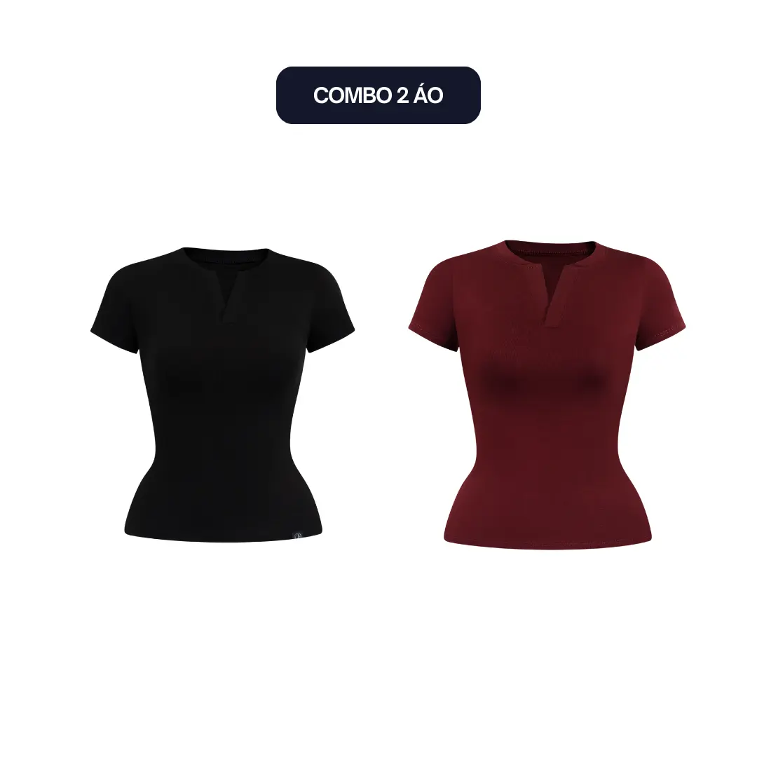 Áo Thun Nữ Ôm Body JUSTDUN E44 – Cổ Trụ Tàu Tay Ngắn, Vải Cotton Mềm Mịn Co Giãn 4 Chiều, Thoáng Mát | BigBuy360 - bigbuy360.vn