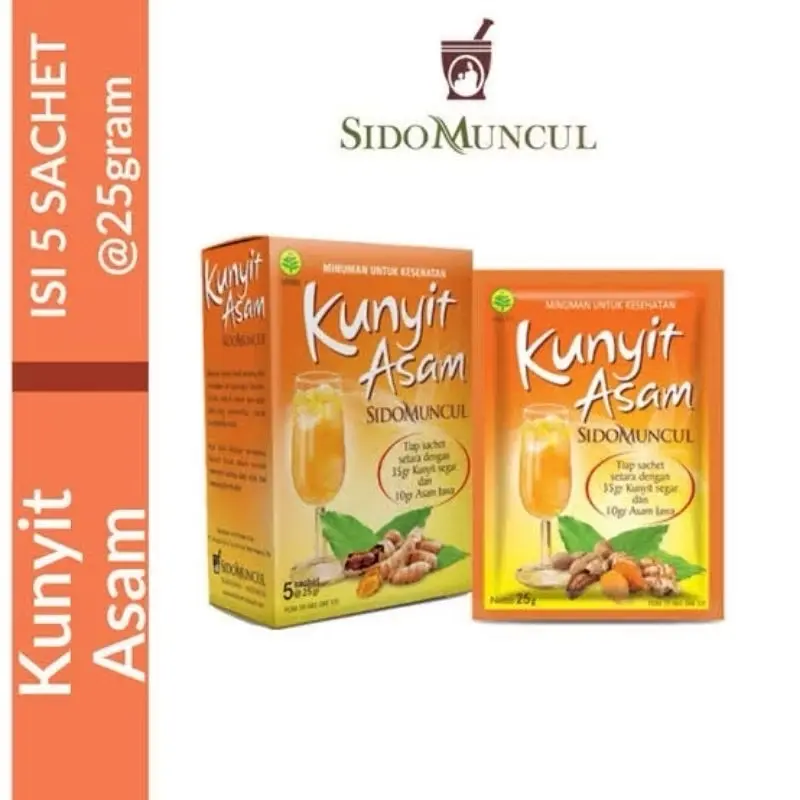 Sidomuncul Kunyit Asam Sirih Sachet Box - Sido Muncul Sari Kunyit Asem Jamu Herbal Haid 1