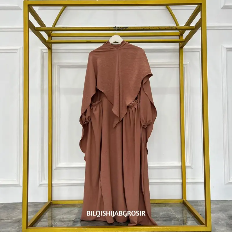 Gamis busui bergo syar'i/zahra gamis dewasa set jilbab/gamis krinkel airflow 4