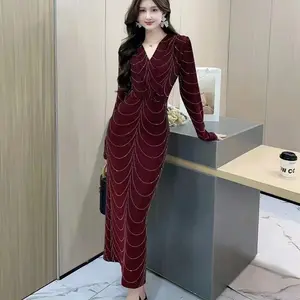 Longdress Gliter blink blink mewah Lengan Panjang Wanita Dewasa party dress exy satin serut