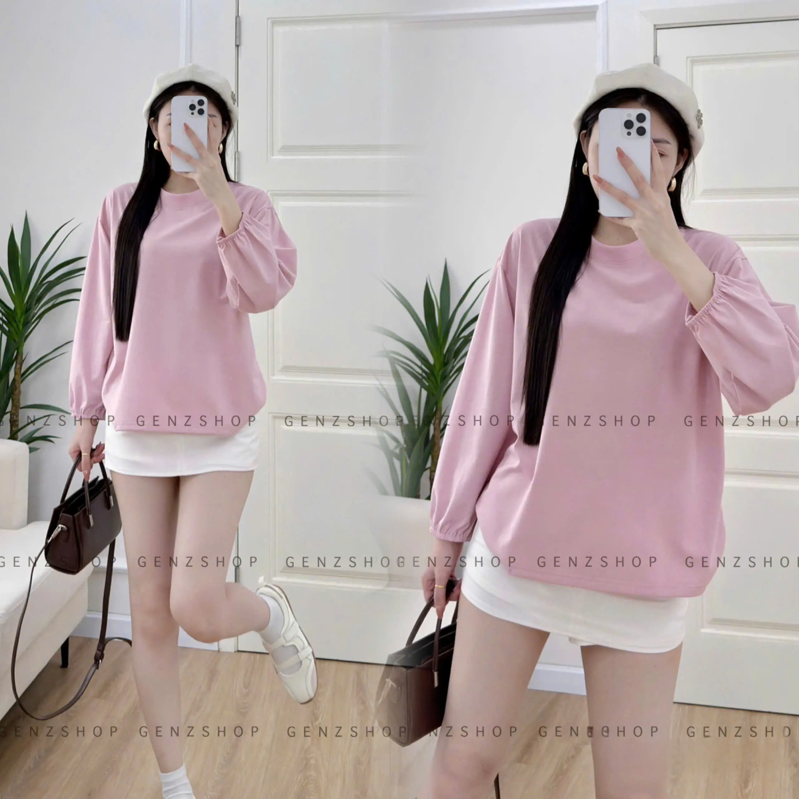 ÁO THUN TAY DÀI NỮ PHONG CÁCH UZZANG DỄ THƯƠNG TD26 Women Top Cổ Tròn | BigBuy360 - bigbuy360.vn
