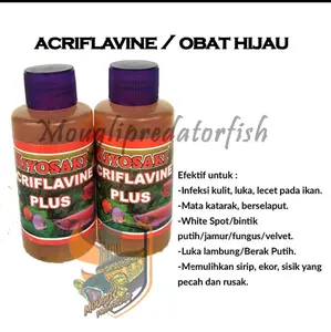 ACRIFLAVINE PLUS / OBAT HIJAU obat ikan luka ikan sirip ekor sisik rusak stress