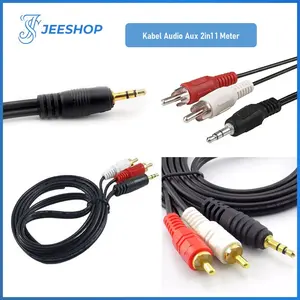 Kabel Audio AUX 2in1 1 Meter Kabel Sambungan Speaker Jack Aux 3.5mm