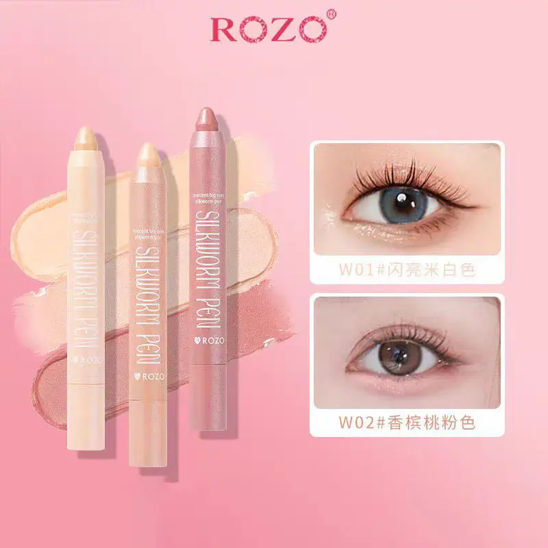 Rozo All-In-1 Silkworm & Eyeshadow Pencil Innocent Big Eyes Lying Silkworm Pen Highlight Brightening Makeup Cosmetic