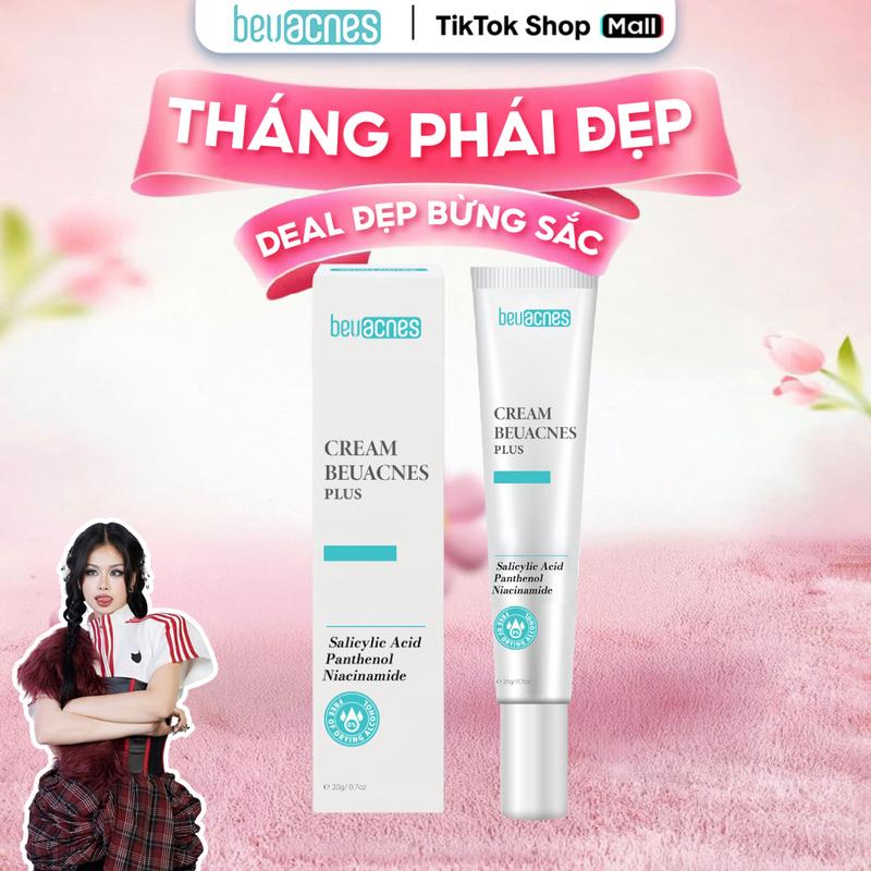 [DEAL  1 TM] - TML201 Kem Mụn BEUACNES PLUS 15g - Giảm Mụn, Sáng Da, Mờ Thâm Mụn, Dưỡng Ẩm Da Skincare Tea Chăm Sóc Da Làm Đẹp Da Nam Nữ Trà Women bôi chấm mụn