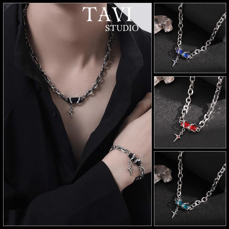   Mua là mê chê thì hoàn về  Combo Dây Chuyền Titan Vòng Tay Mạ Bạc Nhiều Lớp unisex Astral Phong Cách hip hop Cho Nam Và Nữ Thời Trang Tavi Studio - TẾT 