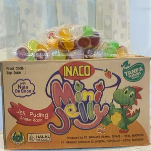 Inaco Mini Jelly Aneka Rasa with Nata De Coco 1 Pack / Isi 50 Cups