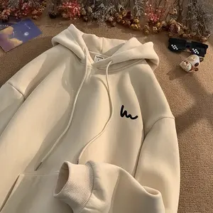 Hoodie Pria Mode Jaket Unisex Tampilan Kekinian Stylish & Nyaman untuk Pria dan Wanita Kekinian Distro Hitam Putih Abu-abu terang （M-2XL）