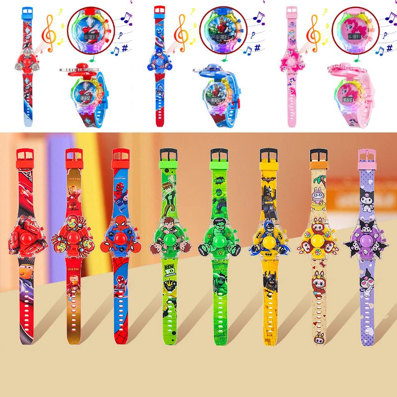 Đồng hồ trẻ em Người nhện Kuromi Siêu nhân Công chúa có nhạc phát sáng dễ thương cho bé trai bé gái