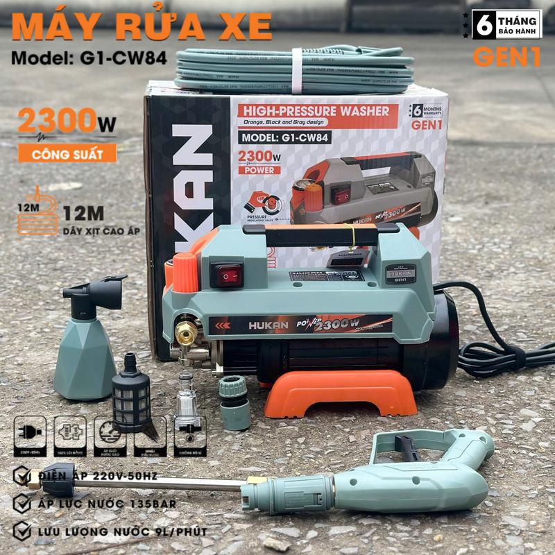  Máy Rửa Xe Điện Hukan G1 - CW84 Công Suất 2300W Có Chỉnh Áp Chính Hãng Hukan Bảo Hành 6 Tháng 