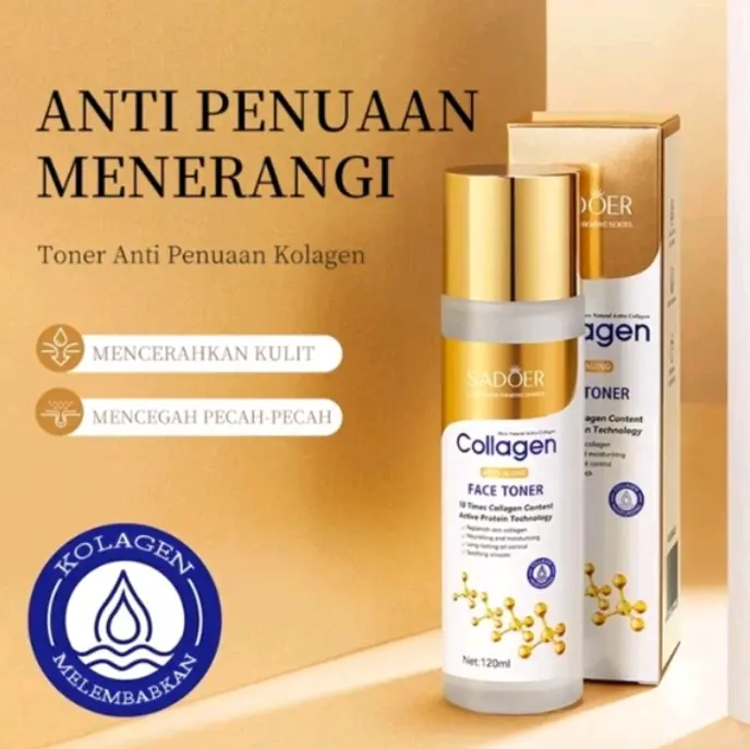 Toner Collagen Pemutih Wajah 120ml Anti Aging Anti kerutan penghilang kerutan wajah Pelembab 2