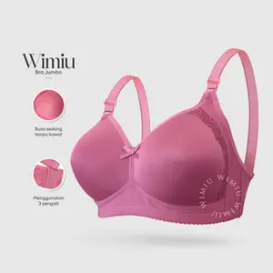 WIMIU BH Wanita Jumbo Women Bra Cup C D E Jumbo BH Tanpa Kawat Bra Beha Besar 100180 Busa Tipis  Katun Dewasa