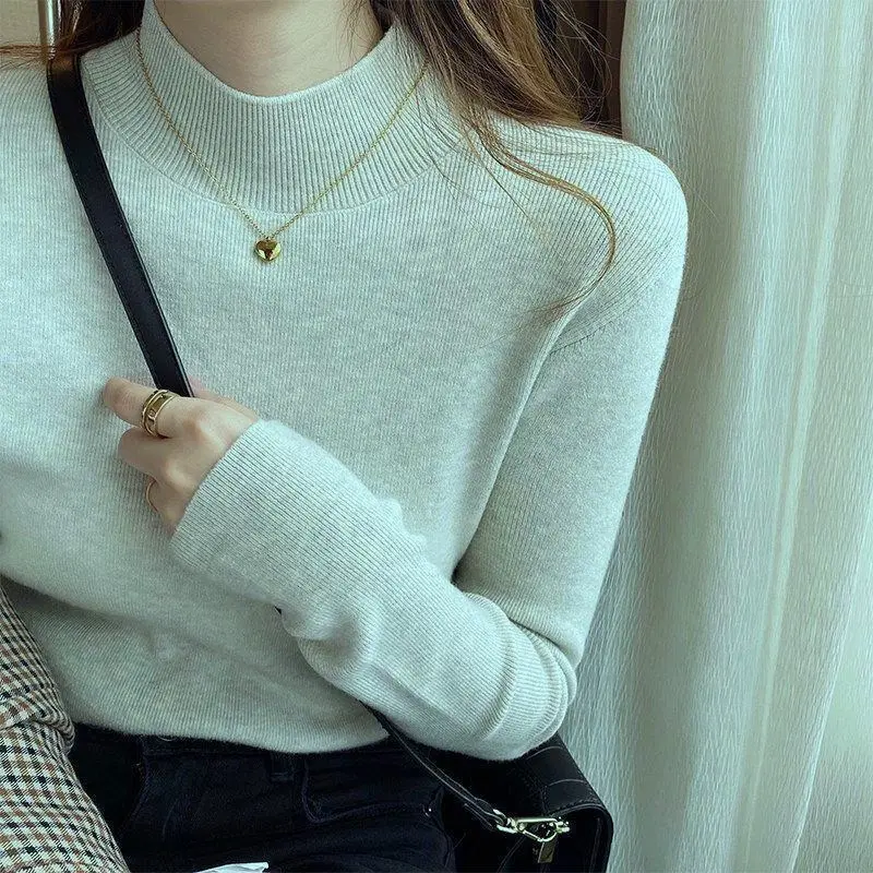 AJW [TC] Atasan Rajut Turtleneck Wanita Lengan Panjang | Iner Rajut Turtleneck Knit | Baju Dalaman Turtleneck 7